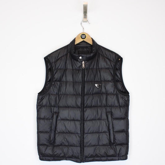 Prada Black Full Zip Nylon Down Gilet / Bodywarmer