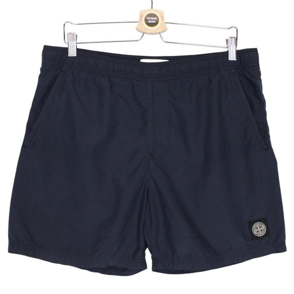 Stone Island SS 2018 Navy Blue Brushed Nylon Swim Shorts