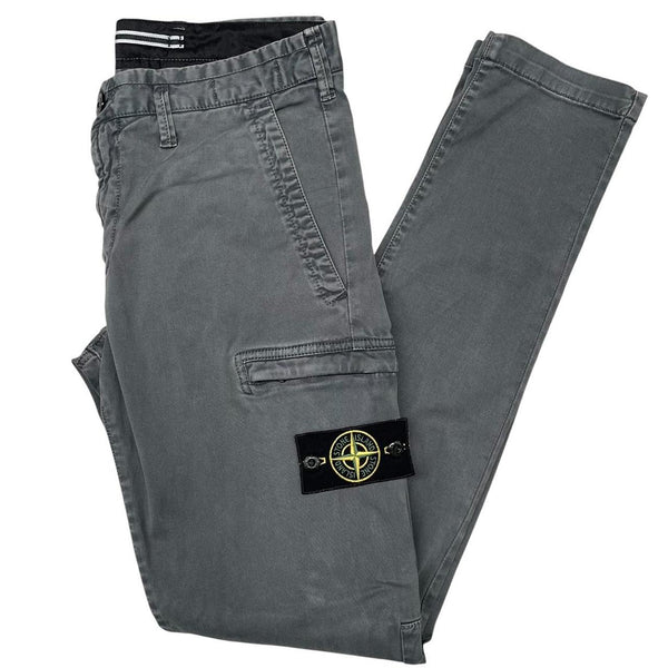 Stone Island AW 2019 Grey Skinny Fit Cargo Trousers