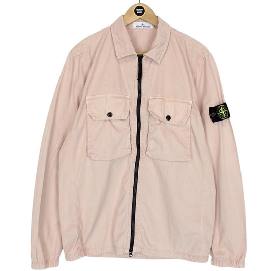 Stone Island AW 2021 Peach Full Zip Cotton Overshirt Jacket