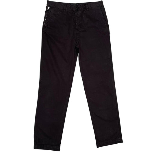 Belstaff Black Straight Leg Fit Cotton Trousers