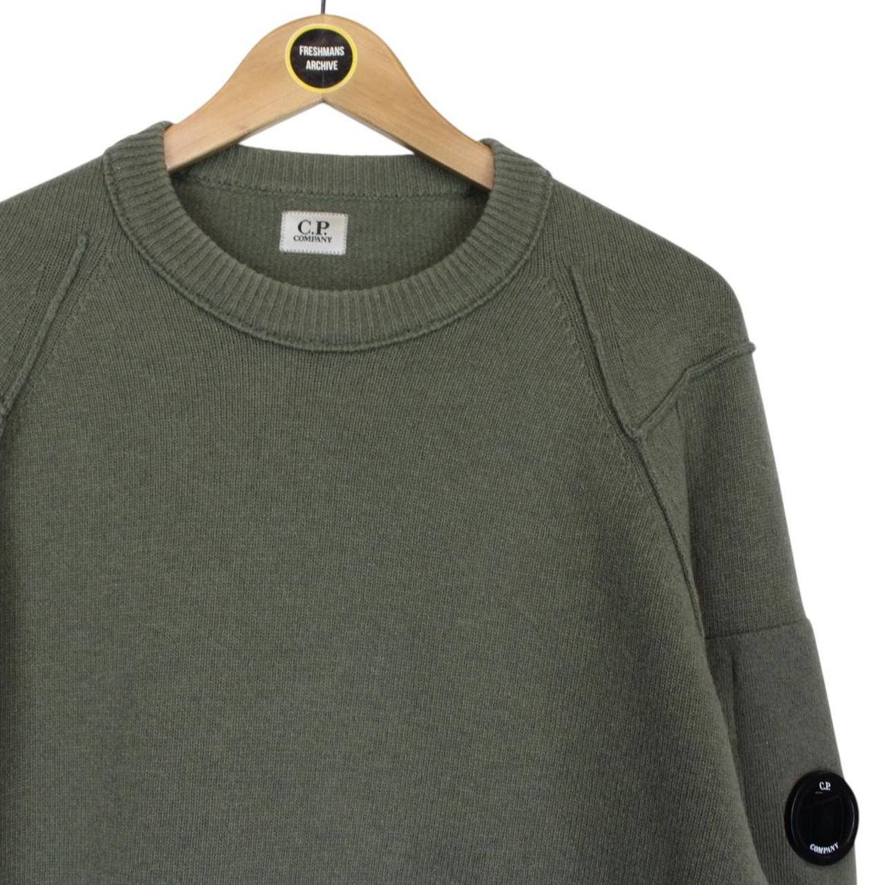 CP Company Green Wool/Nylon Knit Goggle Sweatshirt Jumper