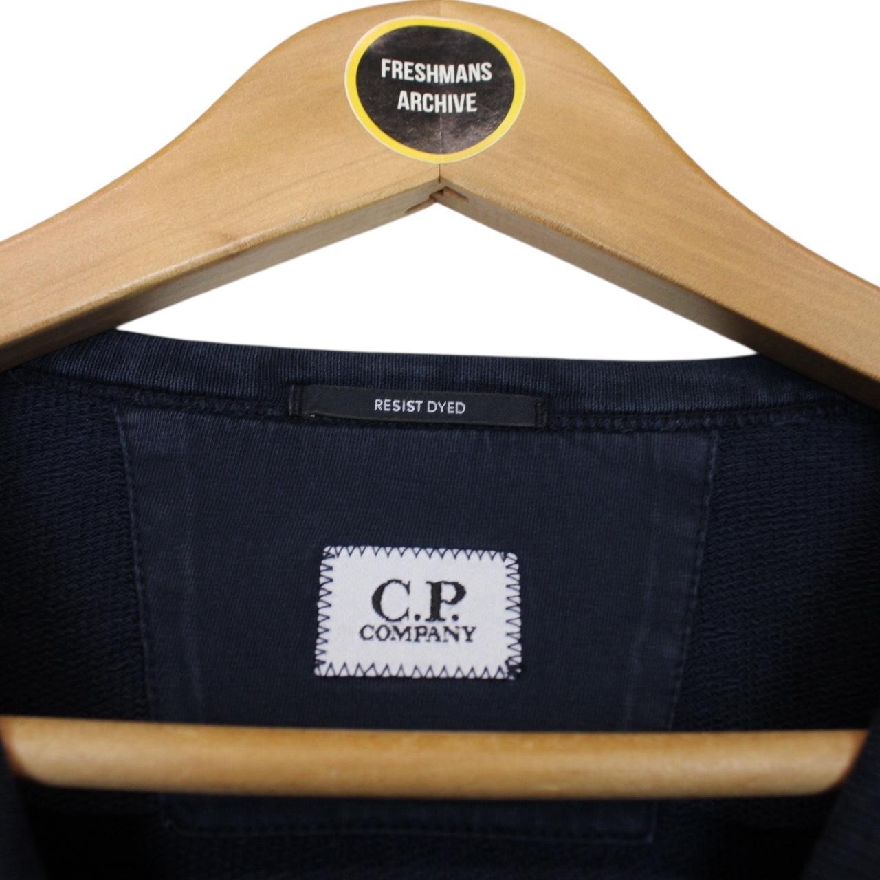 CP Company Navy Blue Resist Dyed Cotton Lens Sweatshirt Jumper