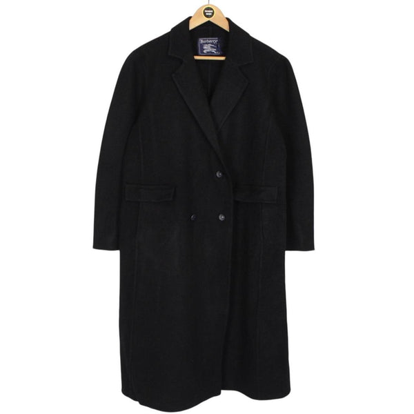 Vintage 90s Burberry Black Wool Coat