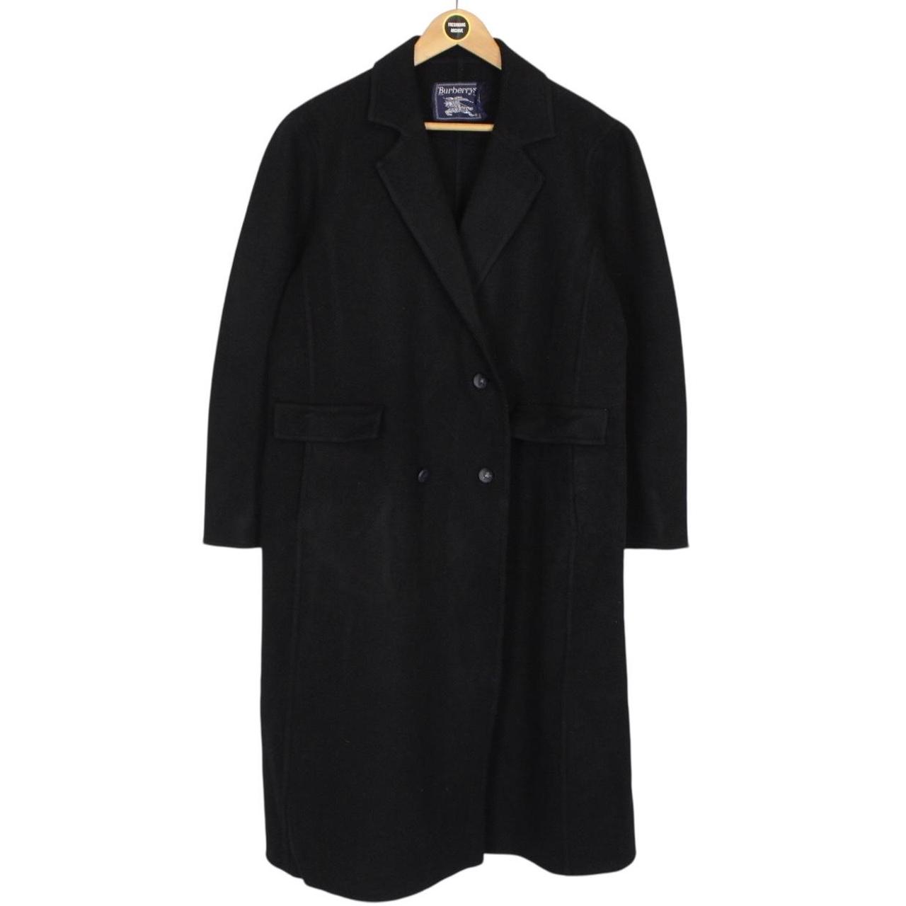 Vintage 90s Burberry Black Wool Coat