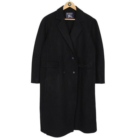 Vintage 90s Burberry Black Wool Coat