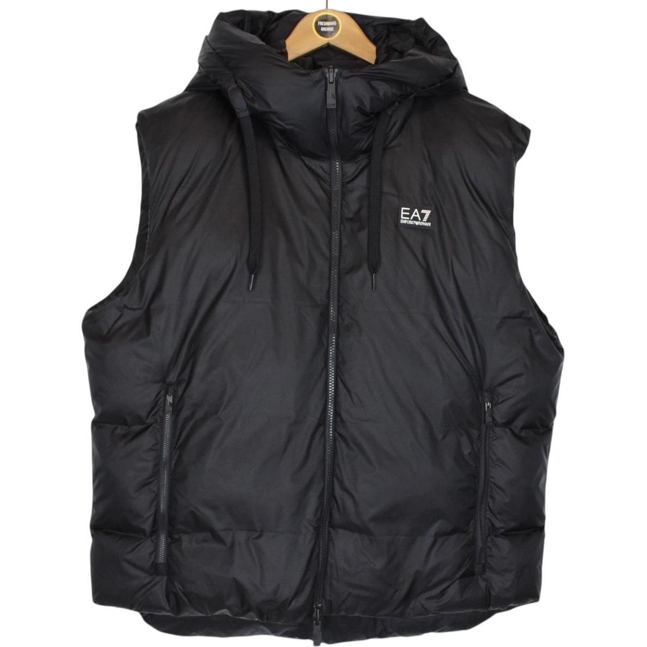 Emporio Armani Black and White Reversible Hooded Down Gilet / Bodywarmer