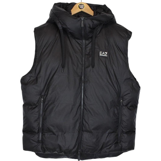 Emporio Armani Black and White Reversible Hooded Down Gilet / Bodywarmer