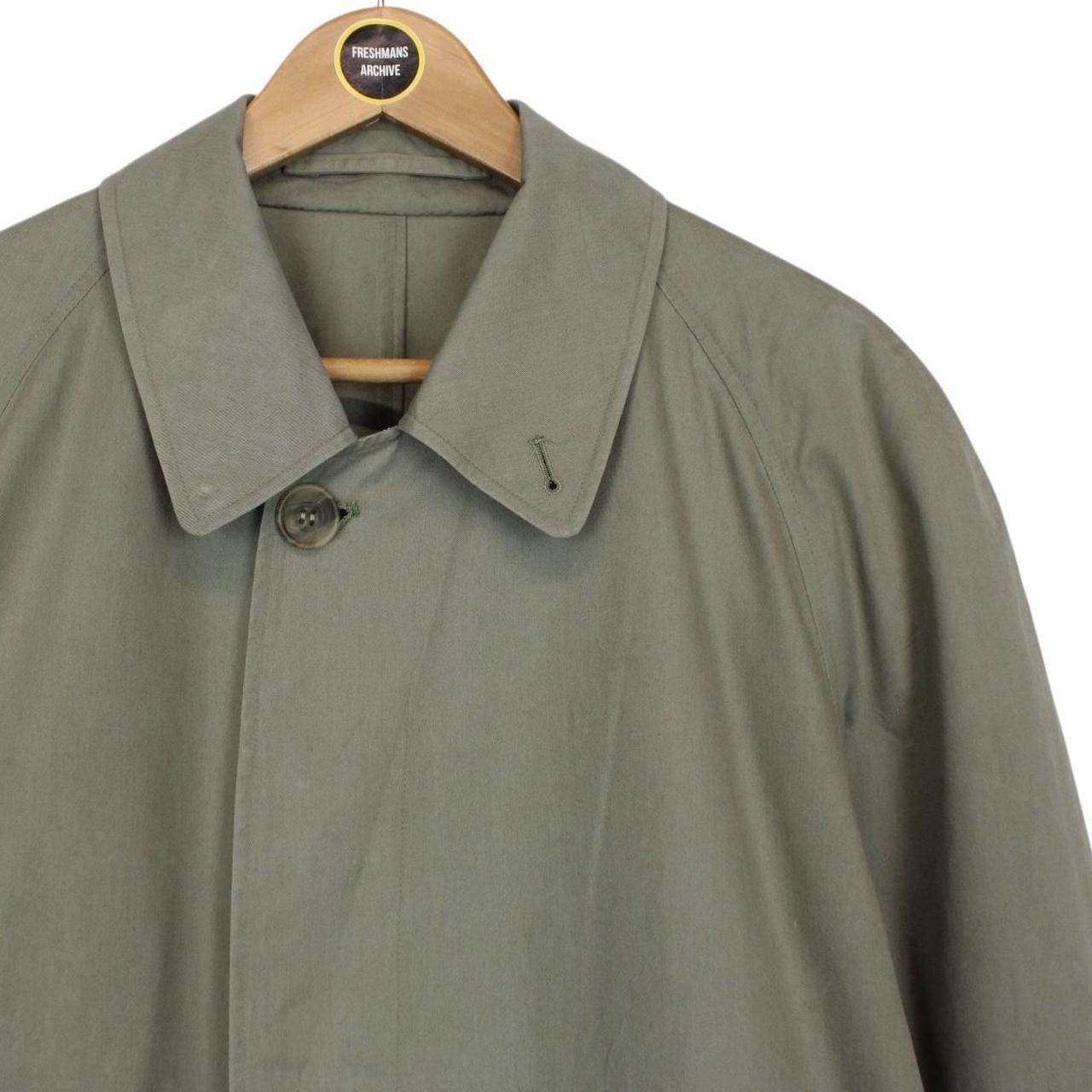 Vintage 90s Burberry Khaki Green Single Breasted Coat