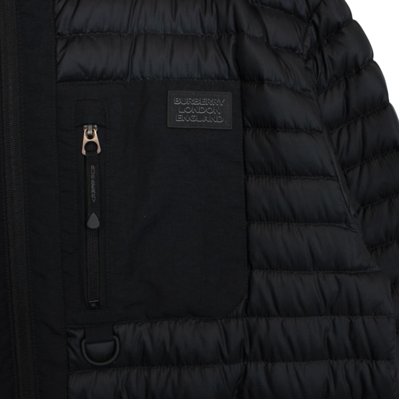 Burberry Black Lenham Logo Appliqué Packable Lightweight Down Jacket