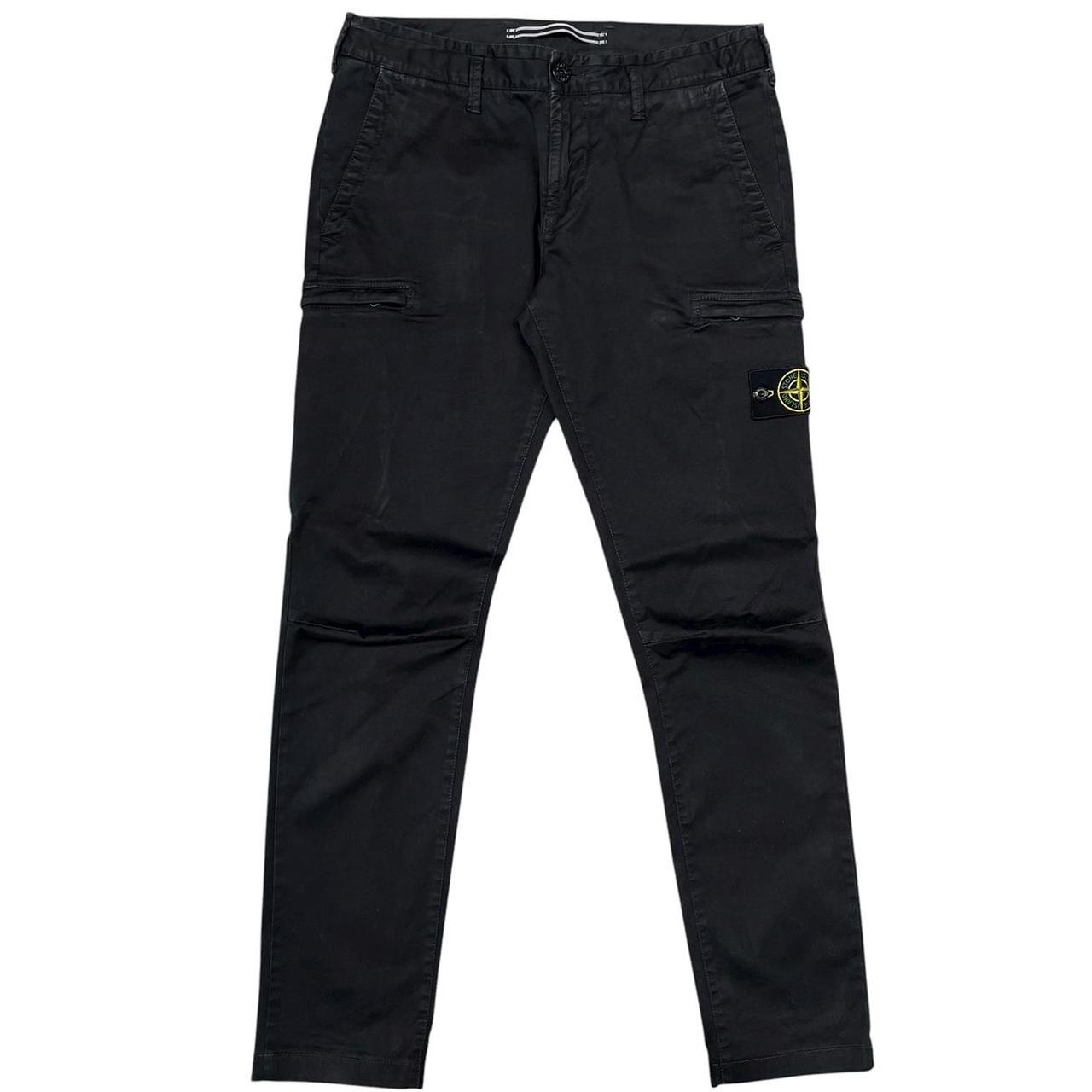 Stone Island AW 2021 Black Skinny Fit Cargo Trousers