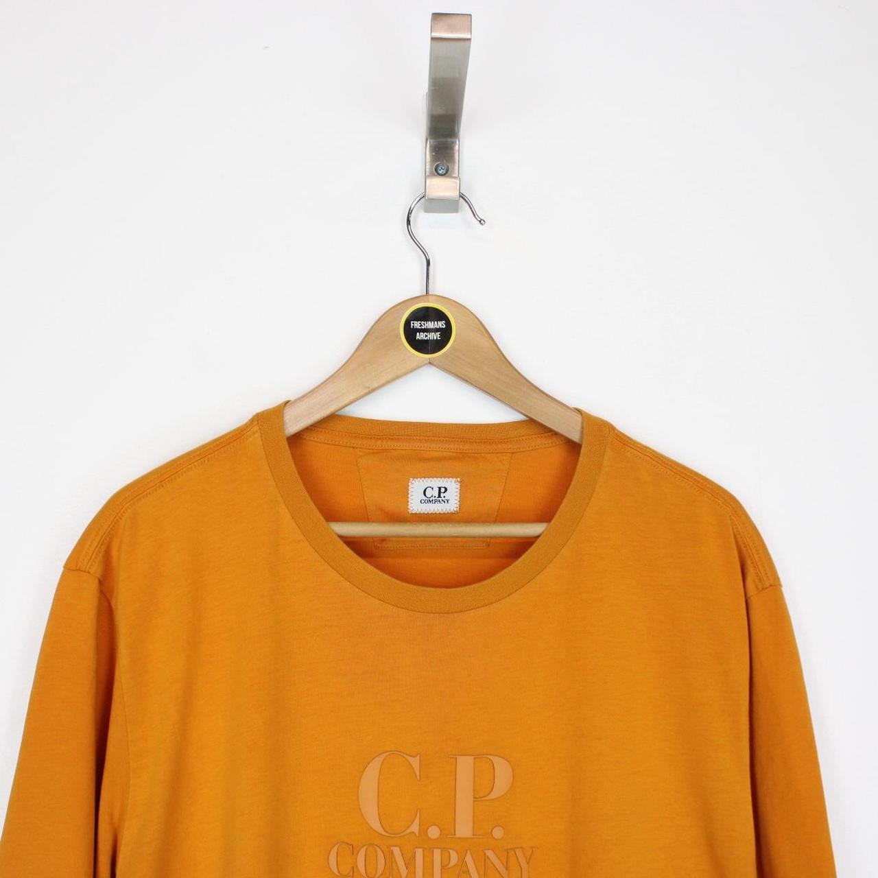 CP Company Orange Logo Print Short Sleeve Cotton T-Shirt