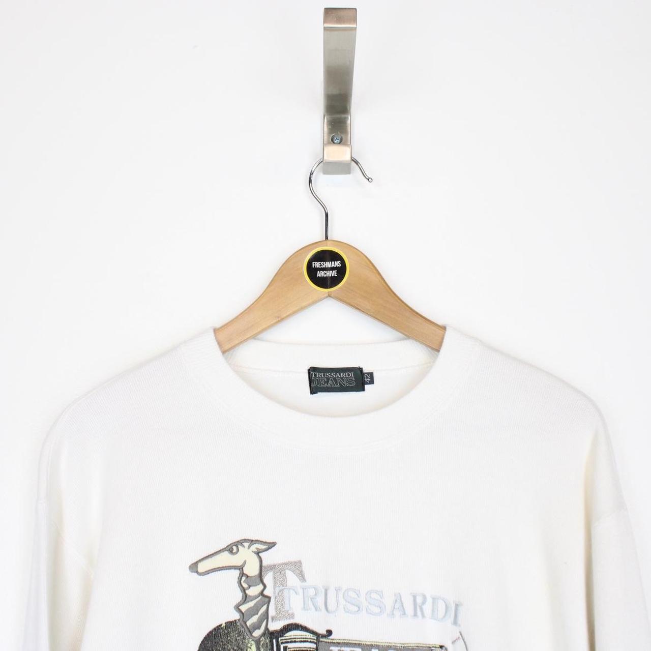 Vintage 90s Trussardi Jeans White Sweatshirt Jumper