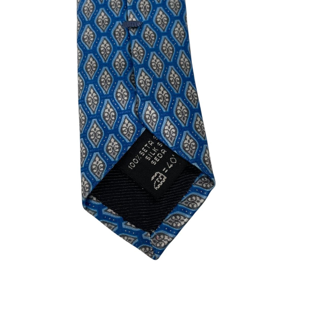 Ermenegildo Zegna Blue Geometric Silk Tie