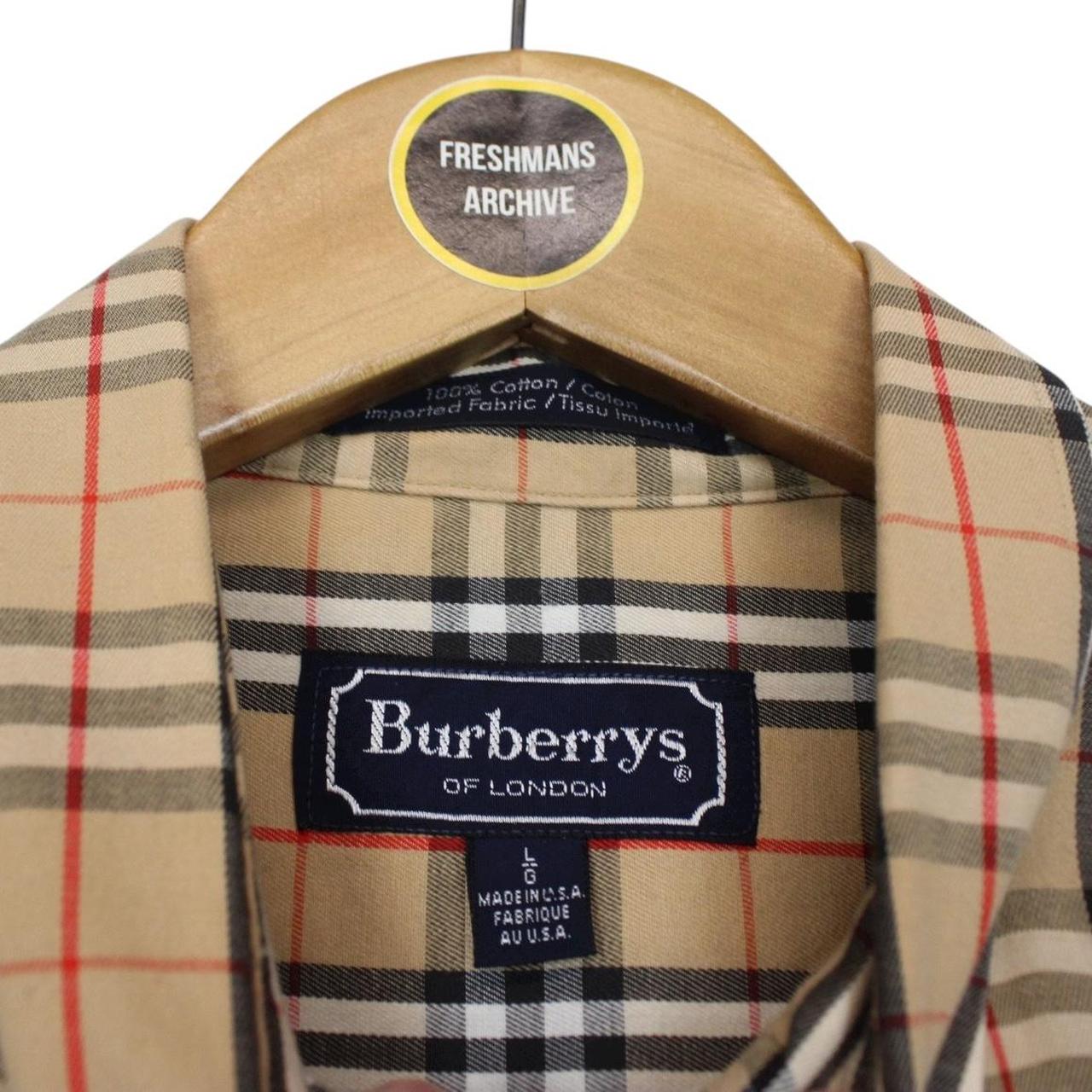 Vintage 90s Burberry Beige Nova Check Short Sleeve Cotton Shirt