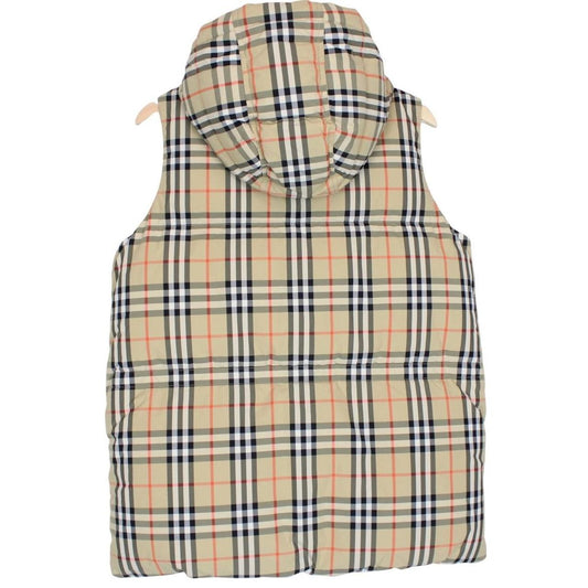 Burberry Beige Nova Check Down Hooded Puffer Gilet