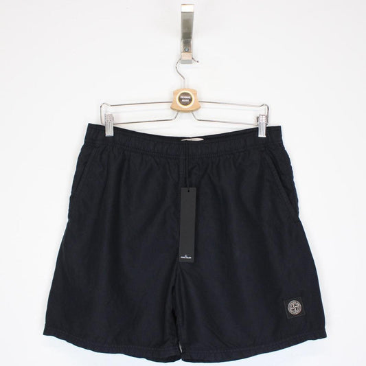Stone Island SS 2022 Navy Blue Brushed Nylon Swim Shorts