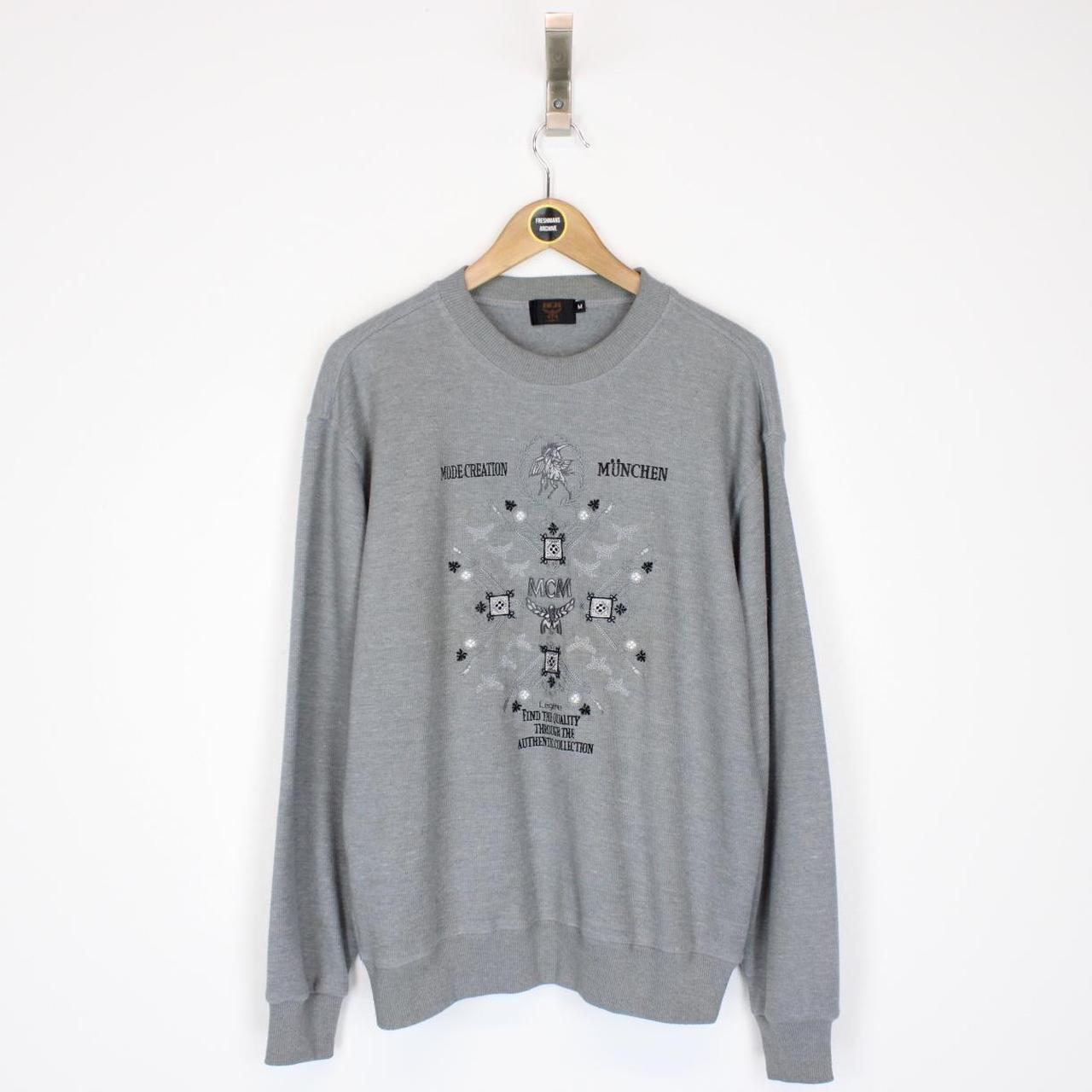 Vintage 90s MCM Grey Logo Sweatshirt Jumper
