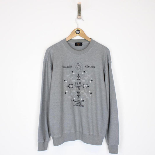 Vintage 90s MCM Grey Logo Sweatshirt Jumper