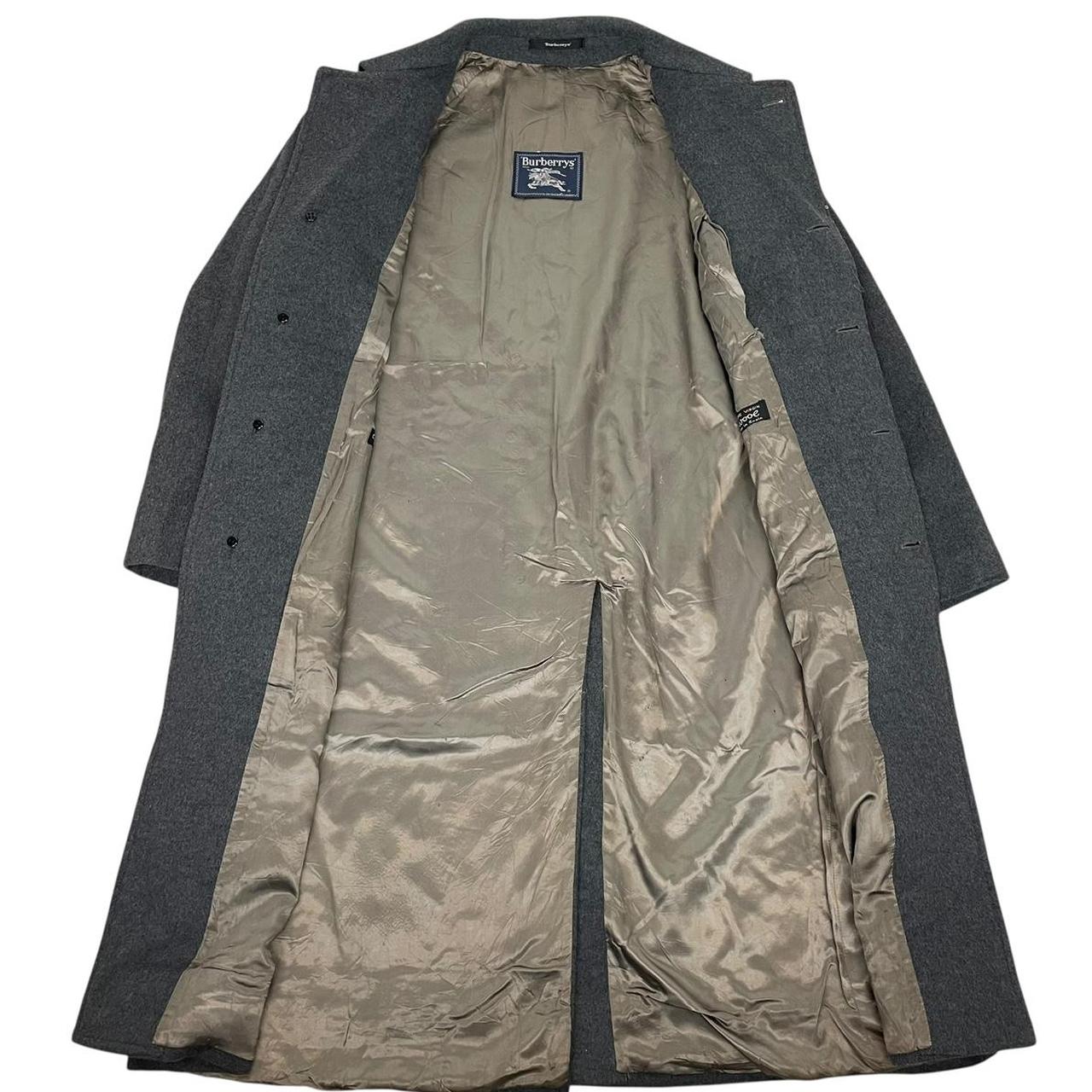 Vintage 90s Burberry Grey Virgin Wool Overcoat