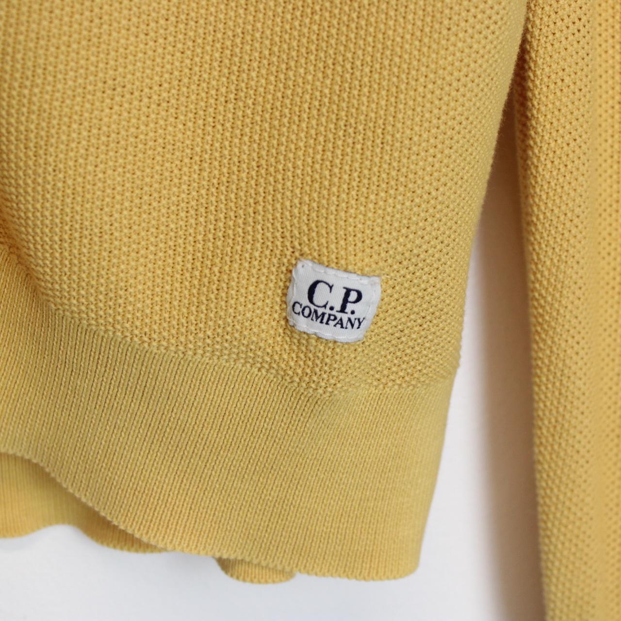 CP Company Yellow Button Up Cotton Knit Cardigan Jumper