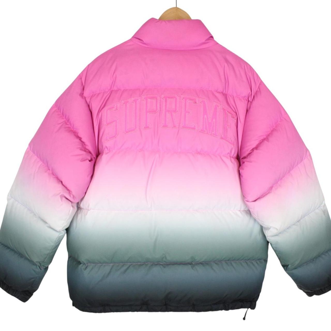 Supreme SS18 Multicoloured Full Zip Logo Gradient Puffer Jacket