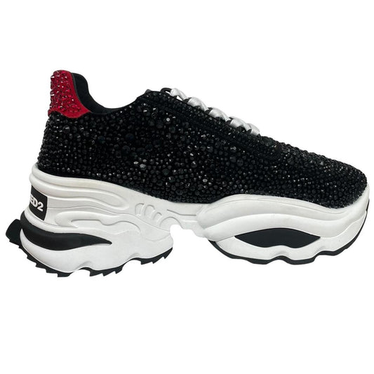 Dsquared Black and White The Giant Hike Crystal Trainers