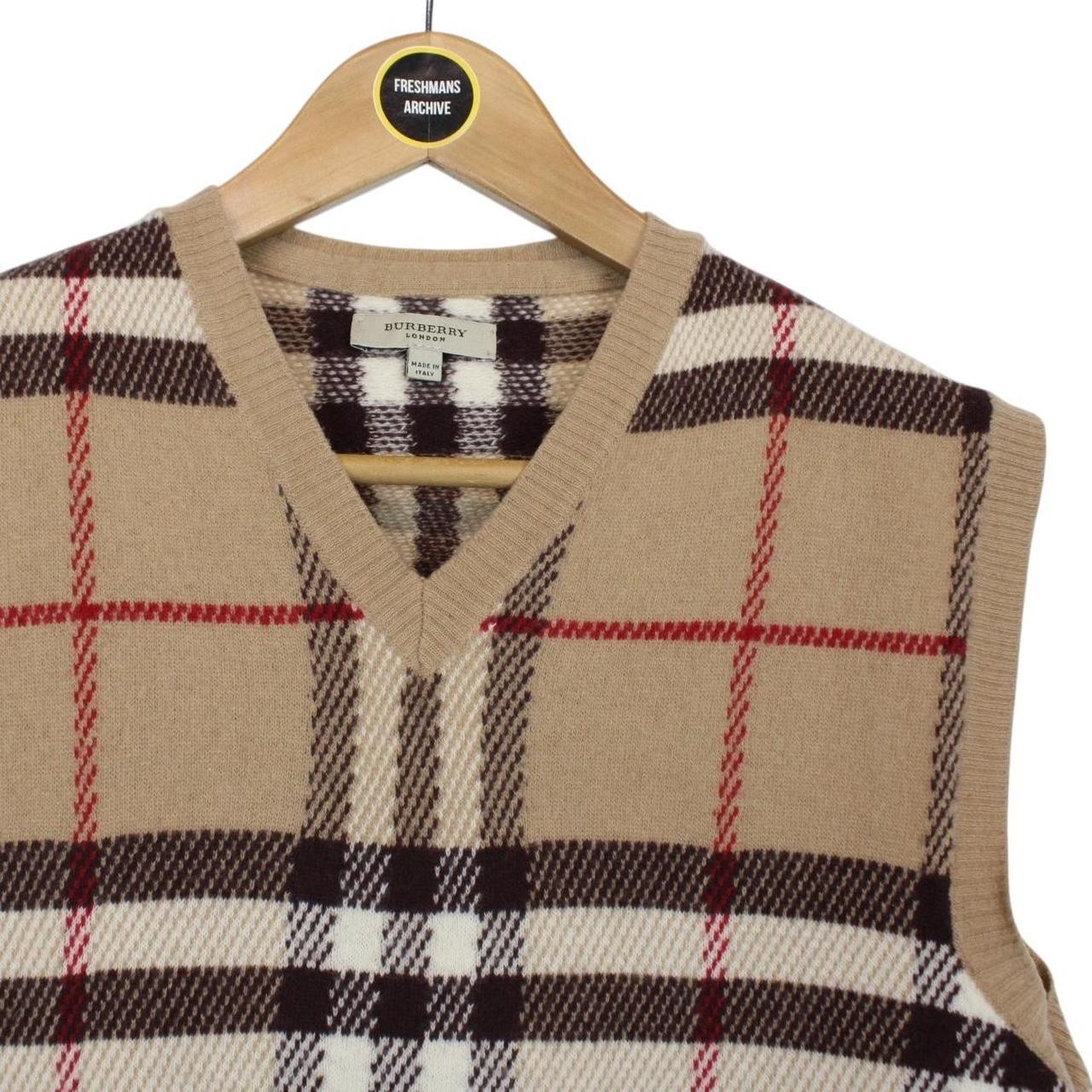 Burberry London Nova Check Merino Wool Knit Sweater Vest