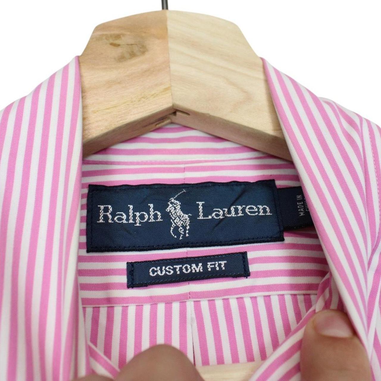 Polo Ralph Lauren Pink and White Striped Long Sleeve Cotton Shirt