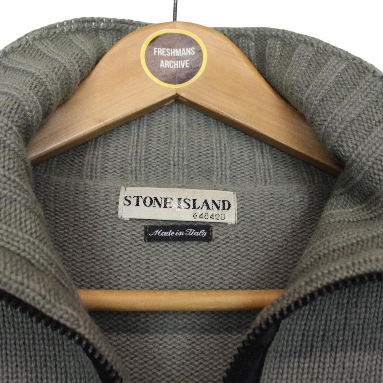 Vintage Stone Island AW 2002 Beige Virgin Wool Knit 1/4 Zip Jumper