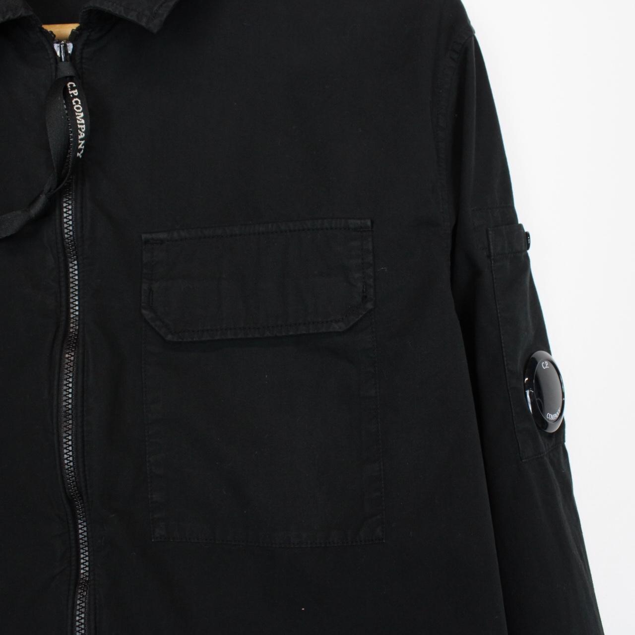 CP Company Black Full Zip Cotton Lens Overshirt