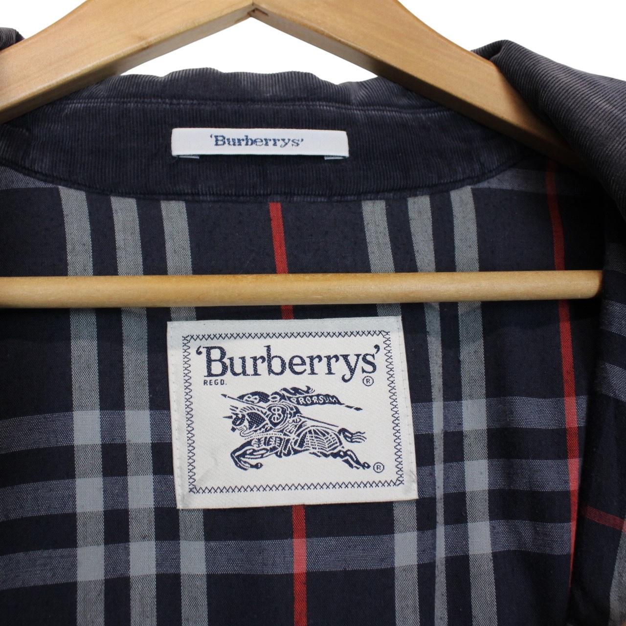 Vintage 90s Burberry Navy Blue Nova Check Lined Quilted Coat