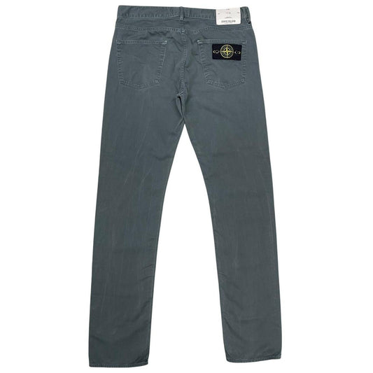 Stone Island Grey Slim Fit Cotton Trousers