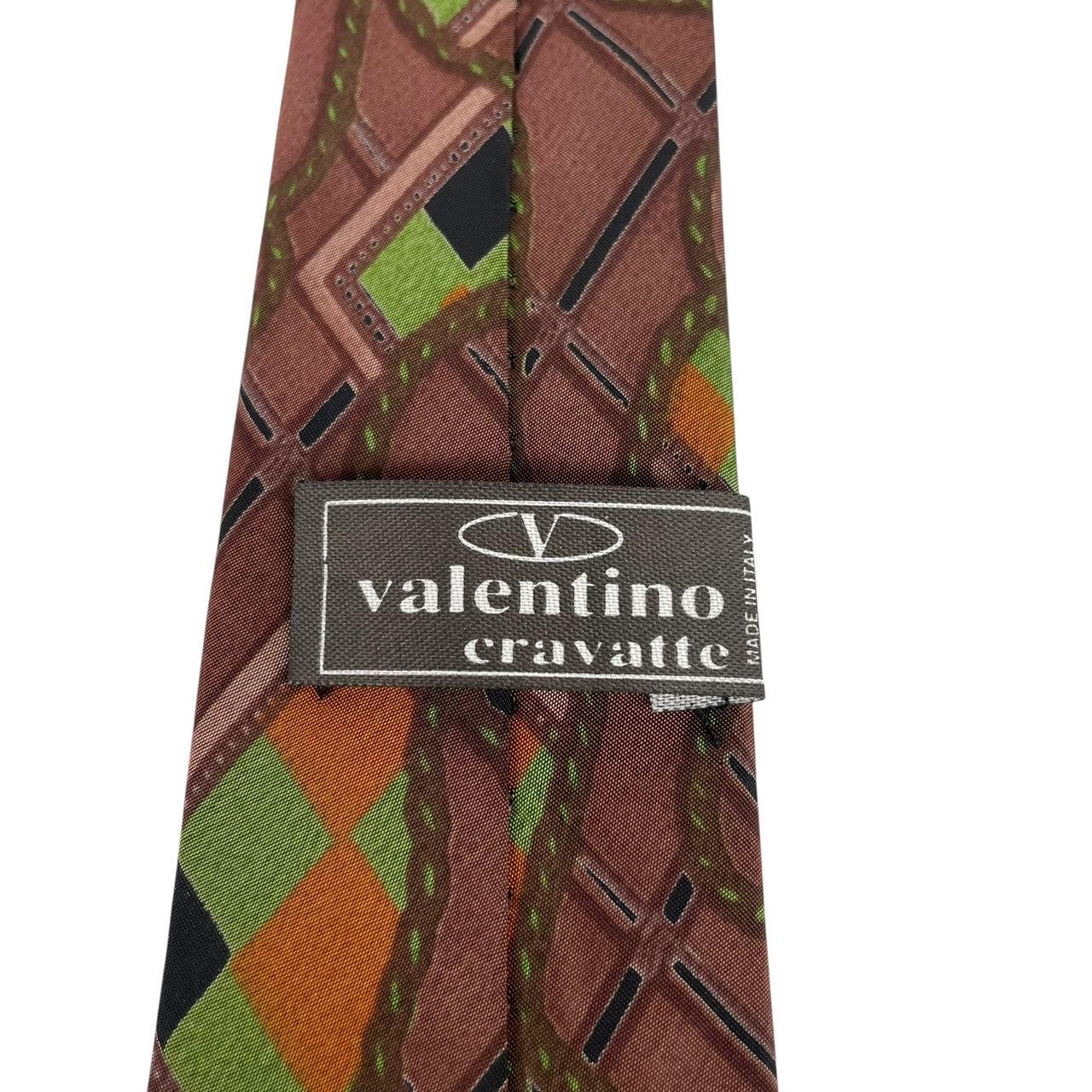Vintage 90s Valentino Multicoloured Abstract Silk Tie