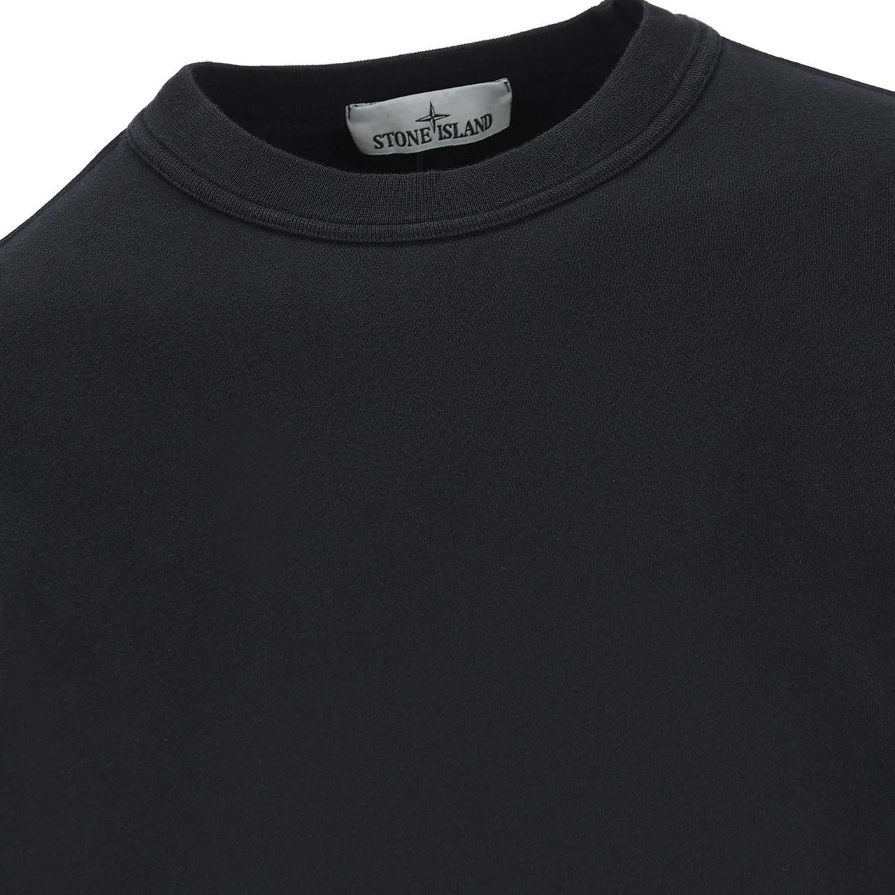 Stone Island SS26 Navy Blue Zip Pocket Cotton Garment Dyed Sweatshirt