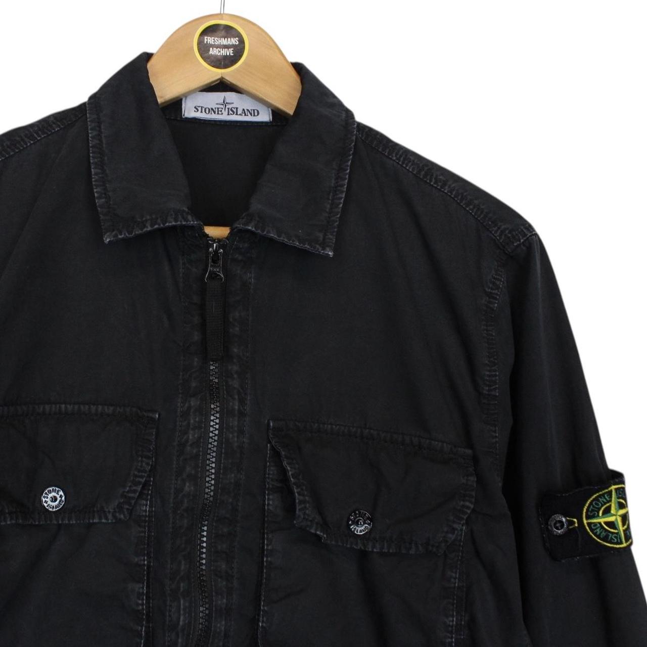 Stone Island AW 2021 Black Full Zip Cotton Overshirt Jacket