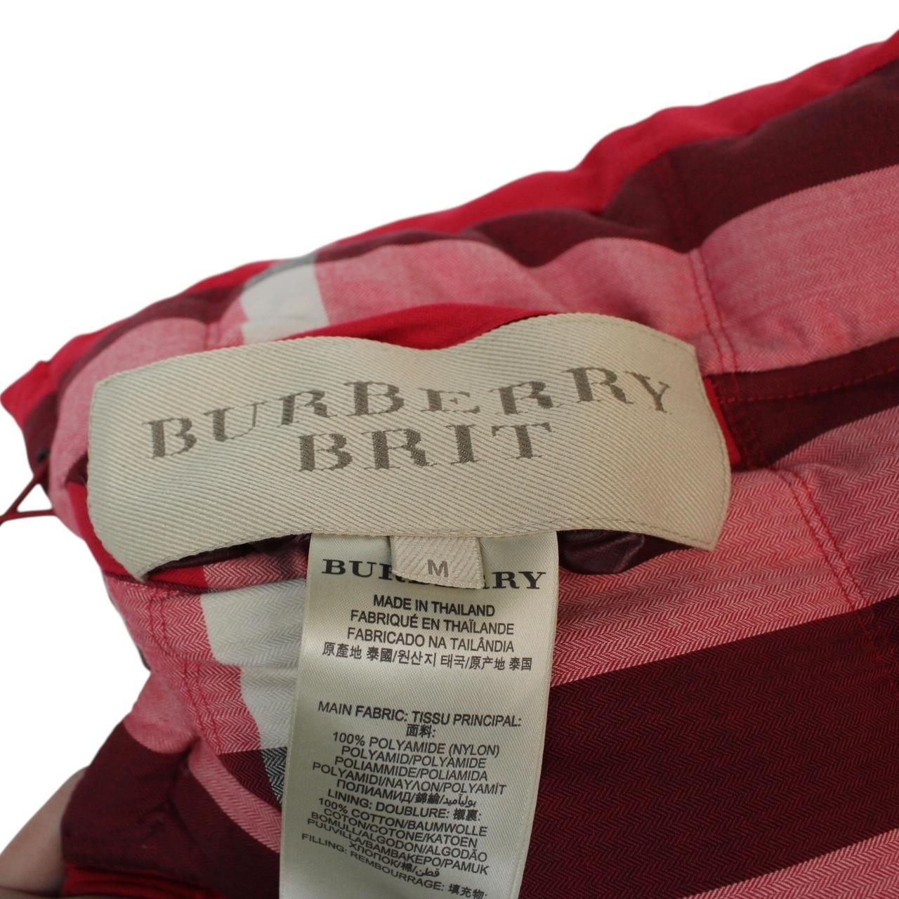 Burberry Brit Red Nova Check Nylon/Cotton Reversible Down Gilet / Bodywarmer