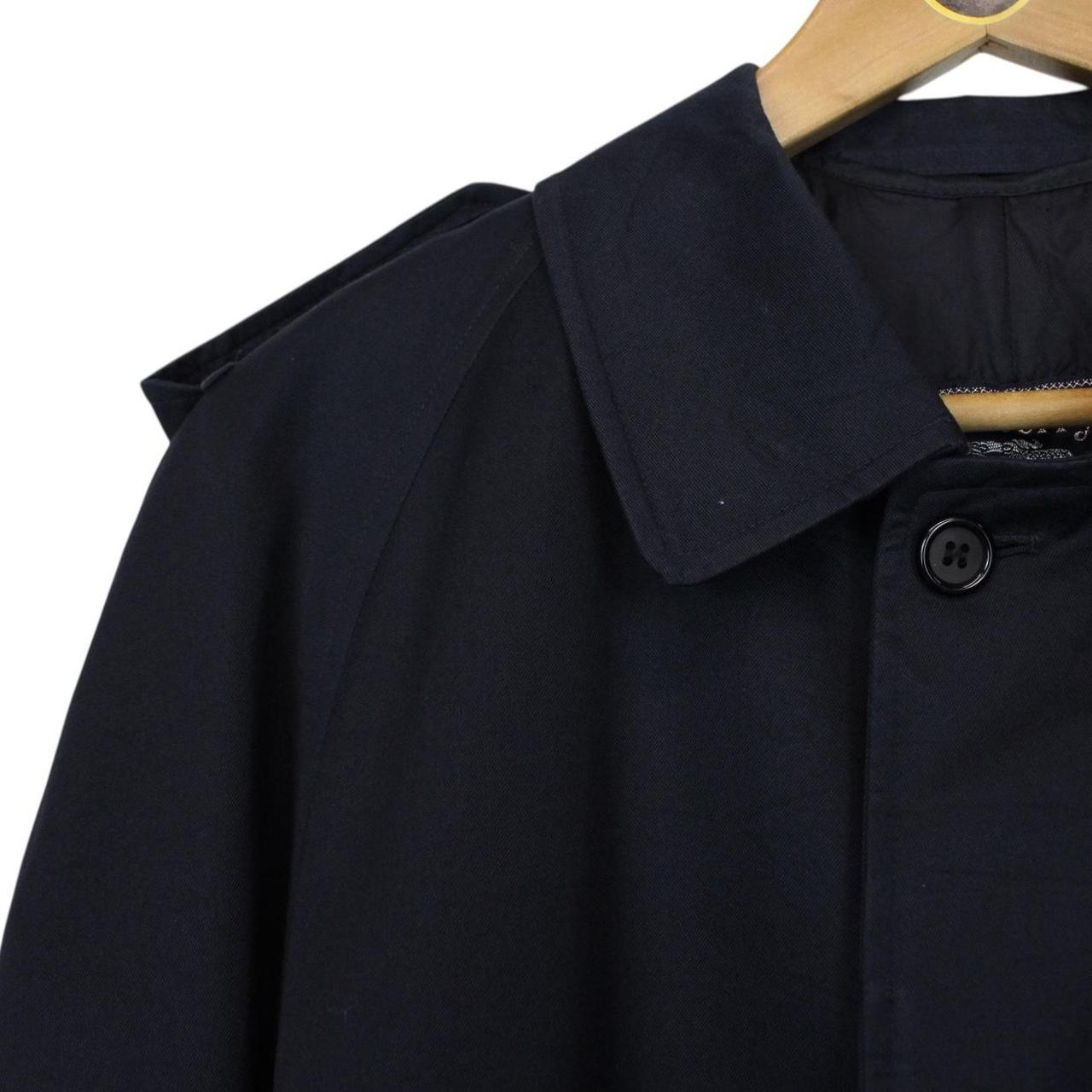 Vintage 90s Burberry Navy Blue Single Breasted Belted Trench Coat