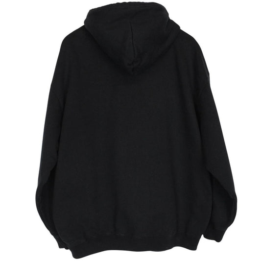Balenciaga Black Logo Print Cotton Hoodie Jumper