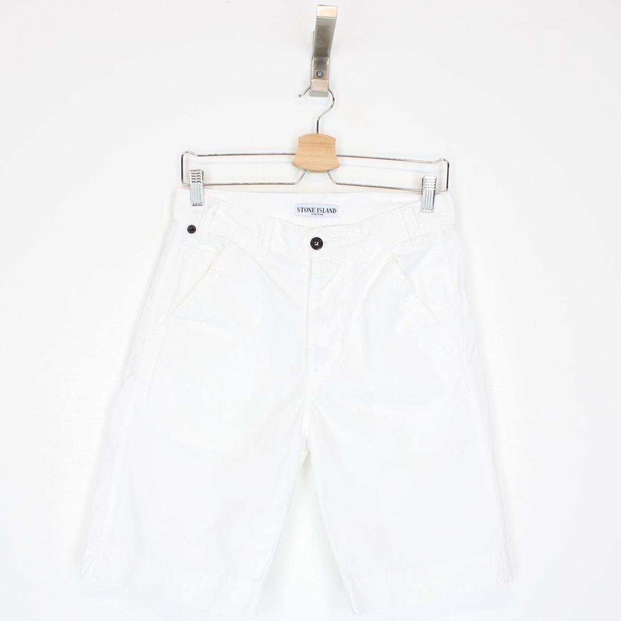 Stone Island SS 2010 White and Black Cotton Bermuda Shorts