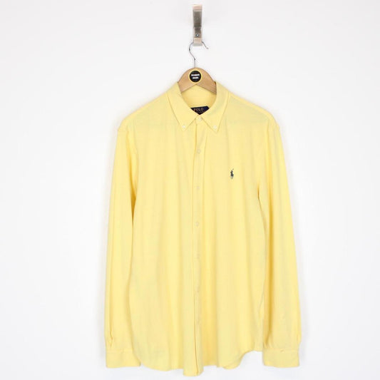 Polo Ralph Lauren Yellow Long Sleeve Cotton Featherweight Mesh Shirt