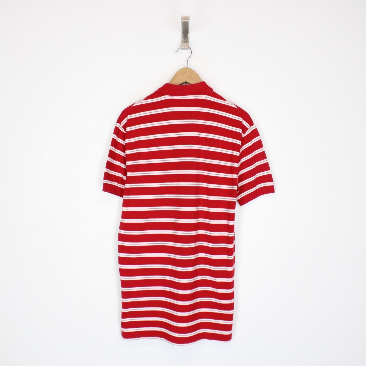 Polo Ralph Lauren Red and White Striped Short Sleeve Cotton Polo Shirt