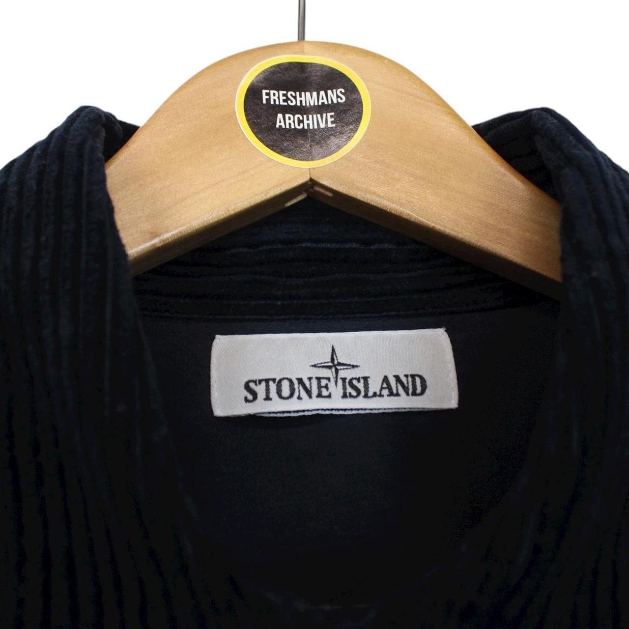 Stone Island AW 2022 Navy Blue Long Sleeve Jumbo Corduroy Shirt