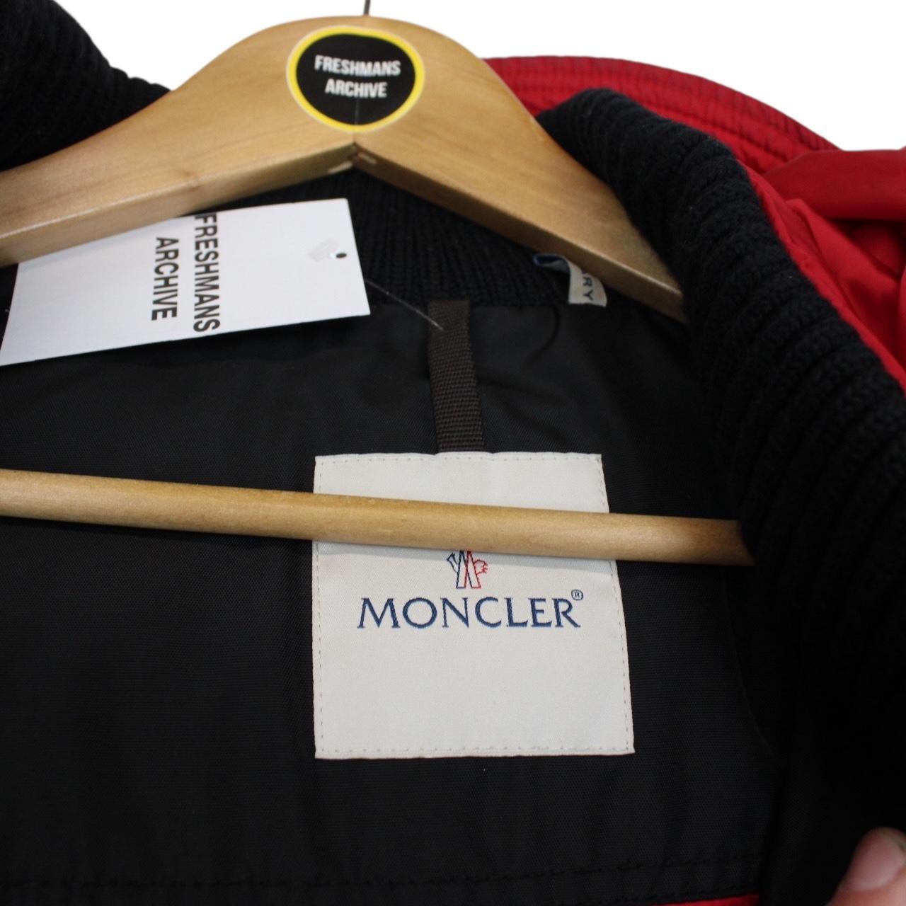 Moncler Red and Black Tartan Check Amirage Wool Down Gilet / Bodywarmer