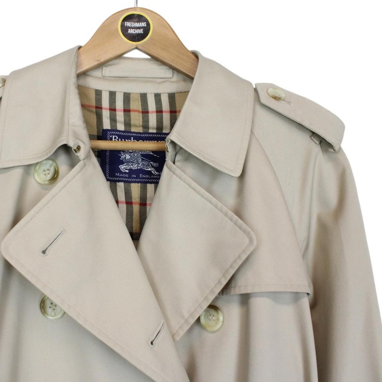 Vintage 90s Burberry Beige Double Breasted Belted Trench Coat
