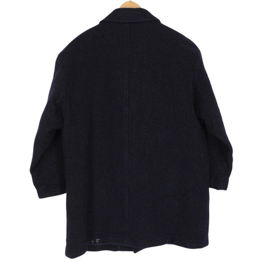 Vintage 90s Burberry Navy Blue Lambswool Coat