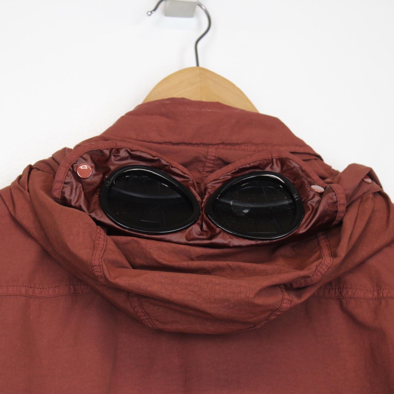 CP Company Burgundy Full Zip Flatt Nylon Goggle Overshirt Jacket