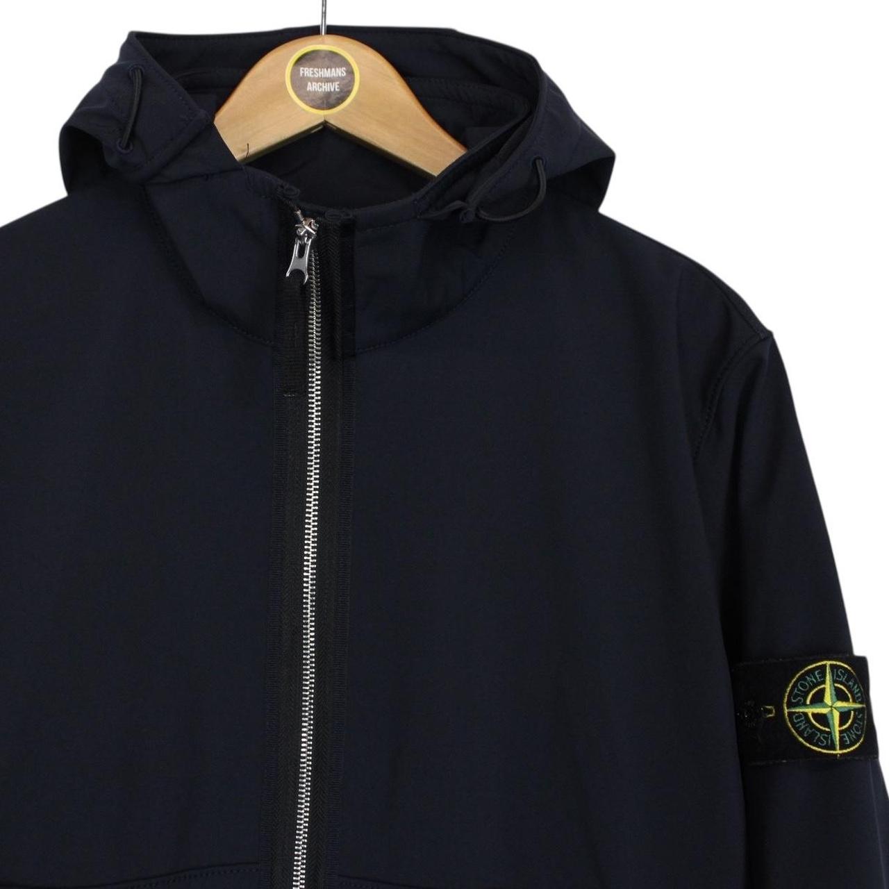 Stone Island SS 2019 Navy Blue Light Soft Shell-R Full Zip Jacket