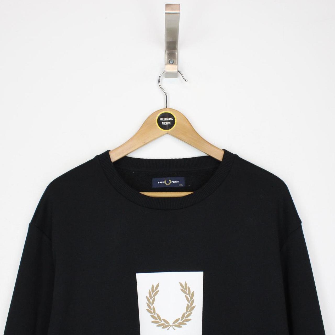 Fred Perry Black Logo Crew Neck Sweatshirt Jumper
