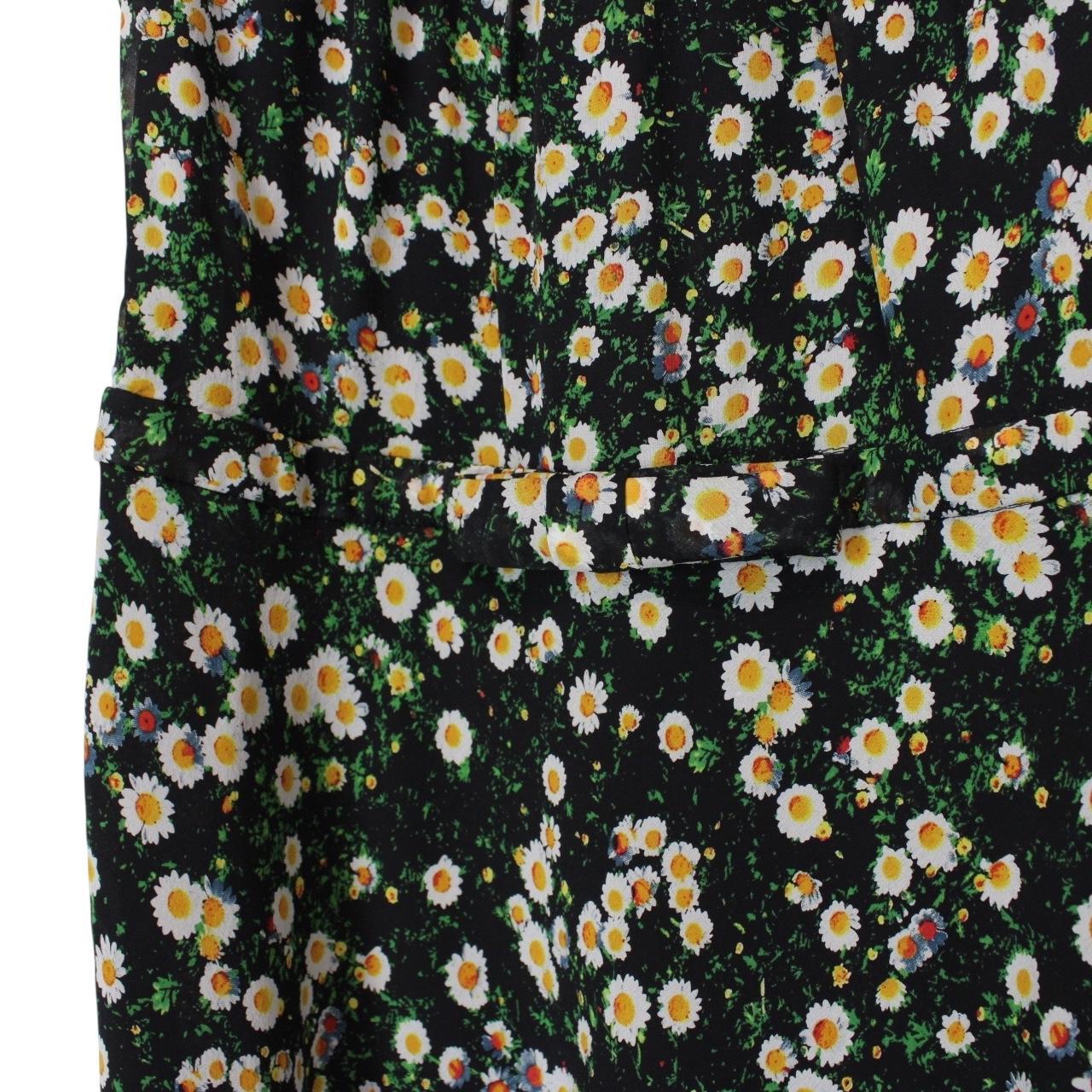 Moschino Cheap and Chic Black and Multicoloured Floral Silk Dress